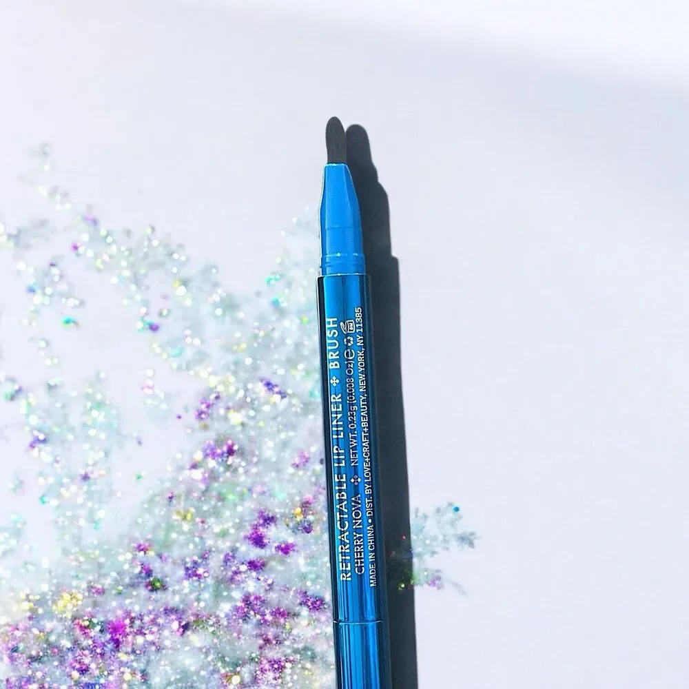 LOVE+CRAFT+BEAUTY Retractable Lip Liner + Brush in Cherry Nova 0.008 oz NIB